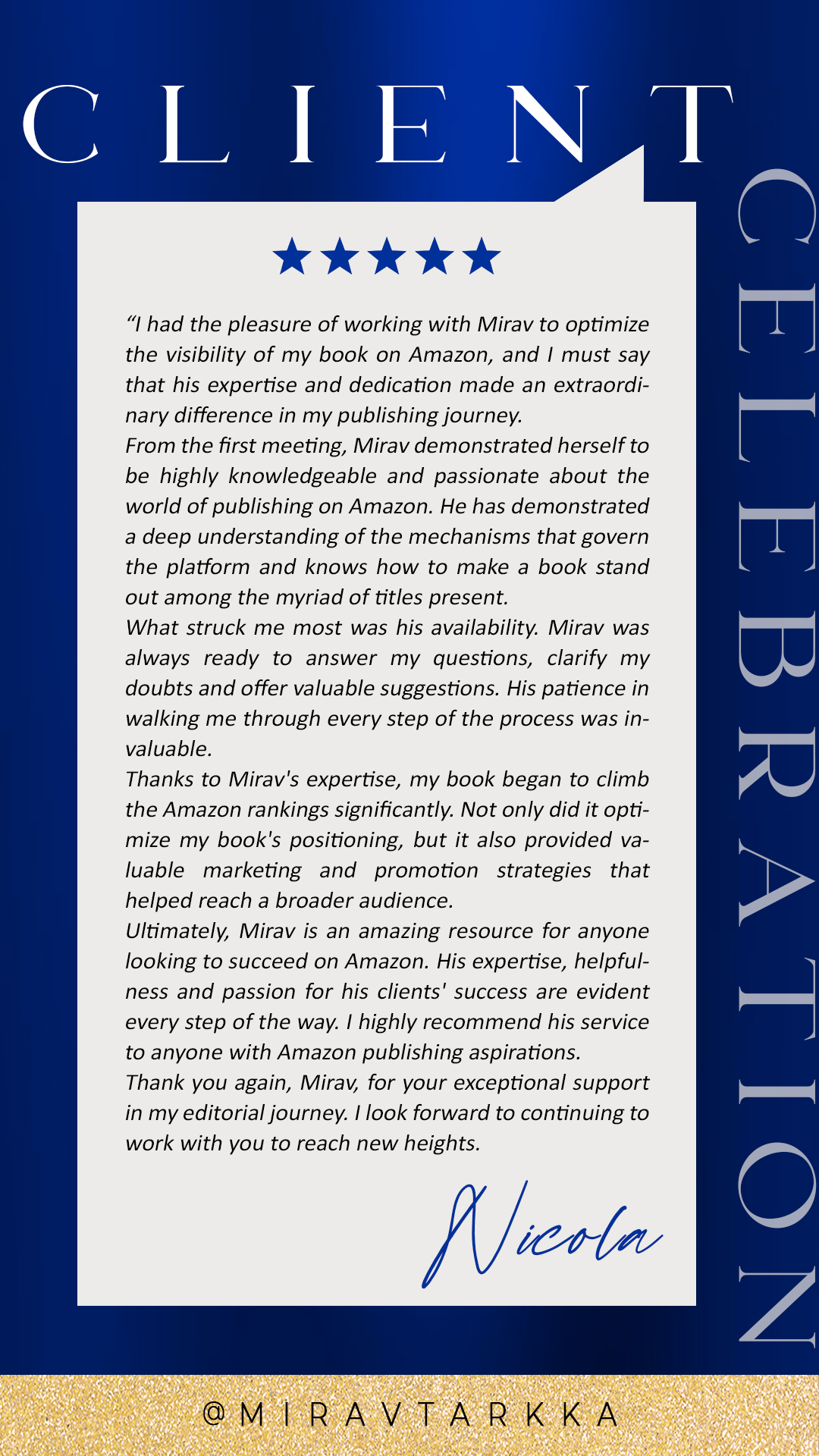 Nicola's Testimonial